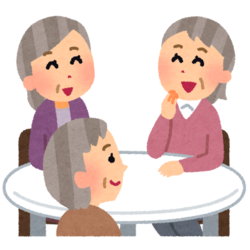 女性が会話をしているイラスト