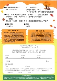 高次脳機能障害講演会　裏